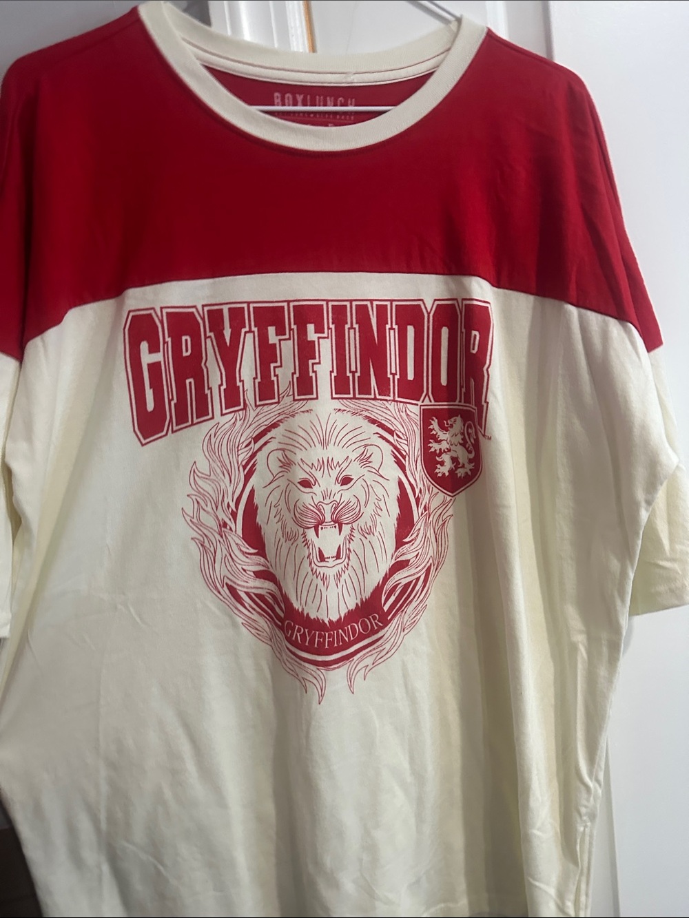 Gryffindor Short Sleeve Tee in Red and Cream